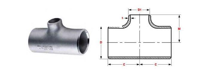 ASME B16.9 Reducing Tee Dimensions